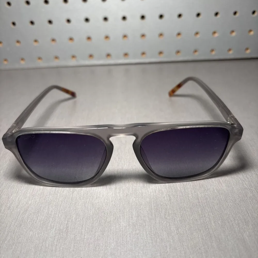 WMP Sunglasses Emerson Gray Silver Full Rim Square Polarized 100% UV Protection